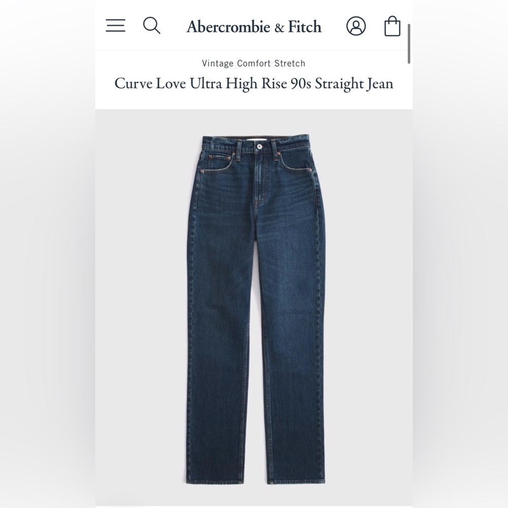 Abercrombie & Fitch Dark Blue Straight Leg Jeans